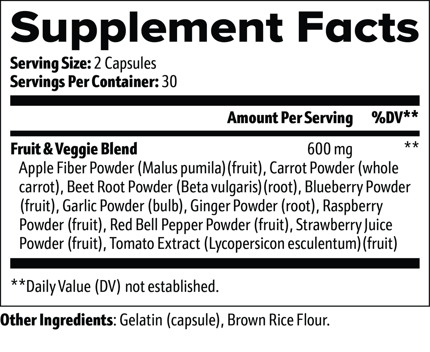 Natural Fruits and Veggies Capsules