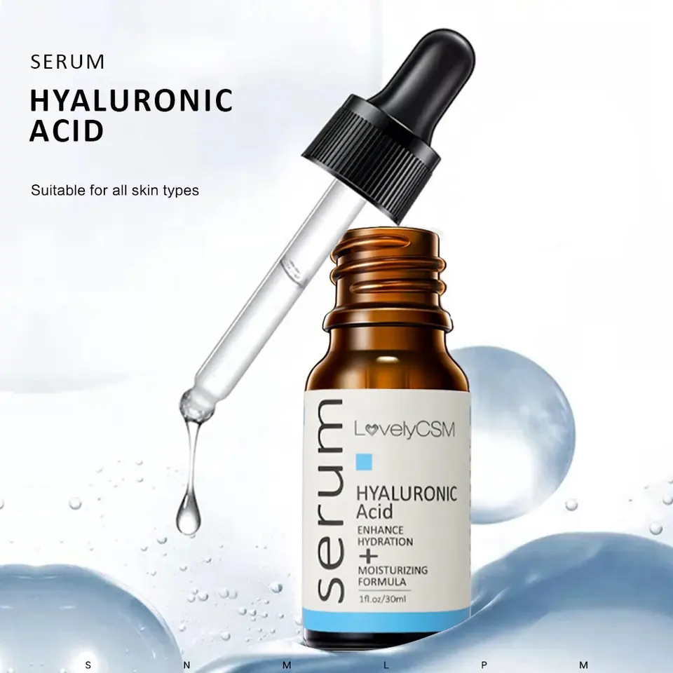 Alpha Omega Vitality pure hyaluronic acid serum in a dropper bottle for hydration and skin moisture